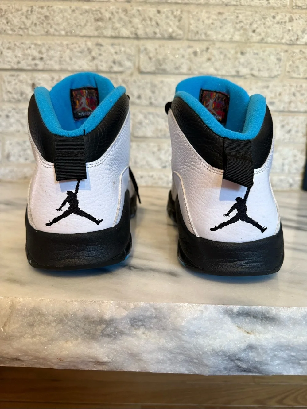 Nike Air Jordan 10 Retro Powder Blue Size 12 White Blue Black 310805–106